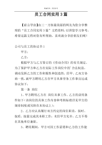员工合同实用3篇