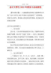 会计大学生2022年度实习总结报告