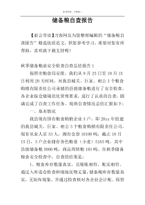 储备粮自查报告