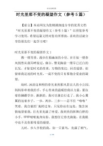 时光里那不变的凝望作文（参考5篇）