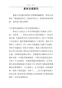 复审自查报告