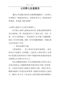 七对照七自查报告