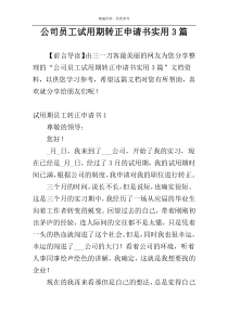 公司员工试用期转正申请书实用3篇