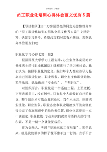 员工职业化培训心得体会范文优秀5篇