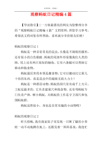 观察蚂蚁日记精编4篇