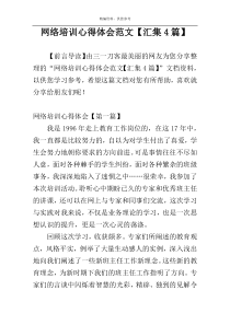 网络培训心得体会范文【汇集4篇】