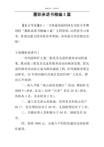 履职承诺书精编5篇