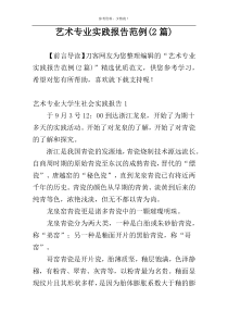艺术专业实践报告范例(2篇)