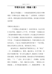 学期末总结（精编3篇）