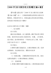 [3000字]实习报告范文范例【汇编4篇】