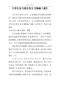 大学生实习报告范文【精编5篇】