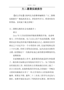 大二暑期实践报告