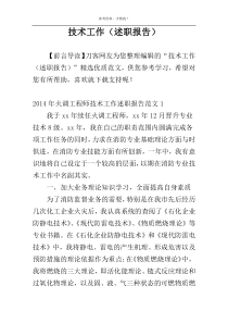 技术工作（述职报告）