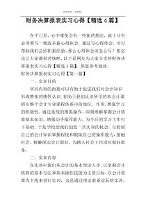 财务决算报表实习心得【精选4篇】
