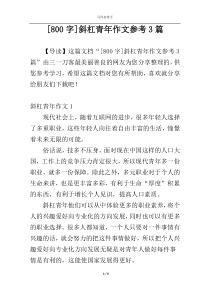 [800字]斜杠青年作文参考3篇