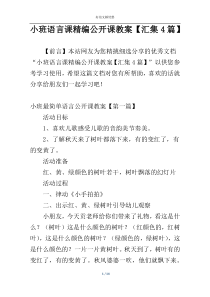 小班语言课精编公开课教案【汇集4篇】