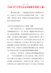 [3000字]大学生社会实践报告范例（4篇）