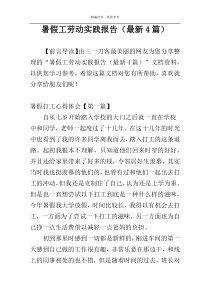 暑假工劳动实践报告（最新4篇）