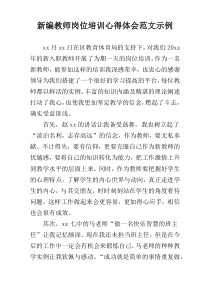 新编教师岗位培训心得体会范文示例