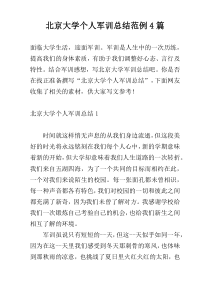 北京大学个人军训总结范例4篇