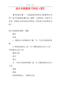 综合实践教案【热选4篇】