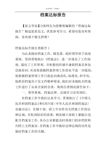 档案达标报告