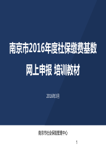 南京市XXXX年度缴费基数申报培训-0315