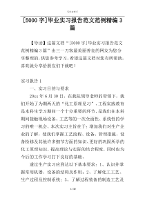 [5000字]毕业实习报告范文范例精编3篇