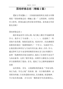 国培研修总结（精编2篇）