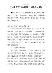 个人考核工作总结范文（精选4篇）