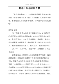 新年计划书实用5篇