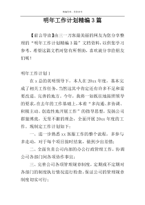 明年工作计划精编3篇