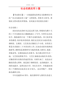 社会实践实用3篇