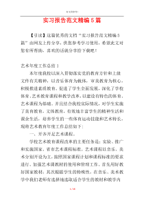 实习报告范文精编5篇
