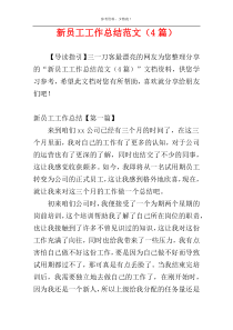 新员工工作总结范文（4篇）