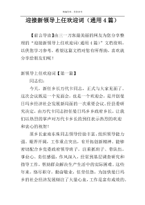 迎接新领导上任欢迎词（通用4篇）