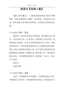 承诺书【范例4篇】