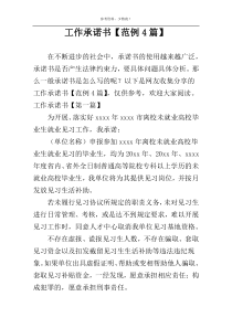 工作承诺书【范例4篇】