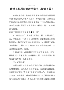 建设工程项目管理承诺书（精选4篇）