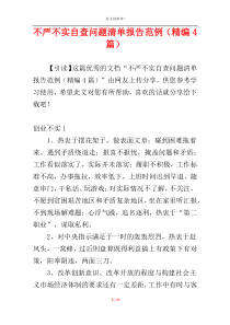 不严不实自查问题清单报告范例（精编4篇）