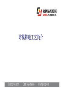 嘉扬--精密铸造工艺培训