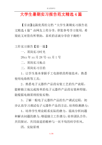 大学生暑期实习报告范文精选4篇