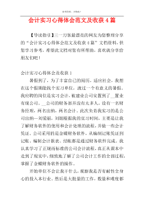 会计实习心得体会范文及收获4篇