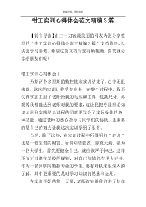 钳工实训心得体会范文精编3篇