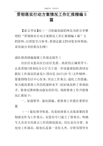 贯彻落实行动方案情况工作汇报精编5篇