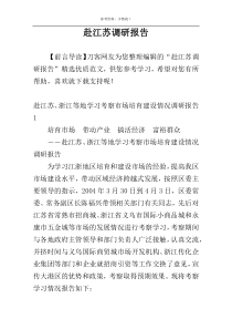 赴江苏调研报告