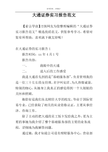 大通证券实习报告范文