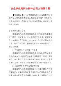 安全事故案例心得体会范文精编5篇