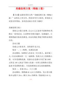 美瞳促销方案（精编2篇）