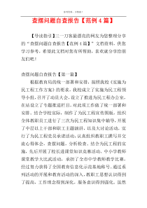 查摆问题自查报告【范例4篇】